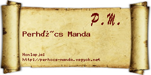 Perhócs Manda névjegykártya